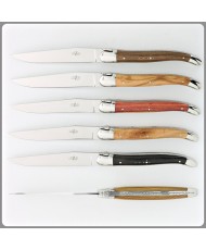 Set of 6 Laguiole Table Knives - Assorted woods