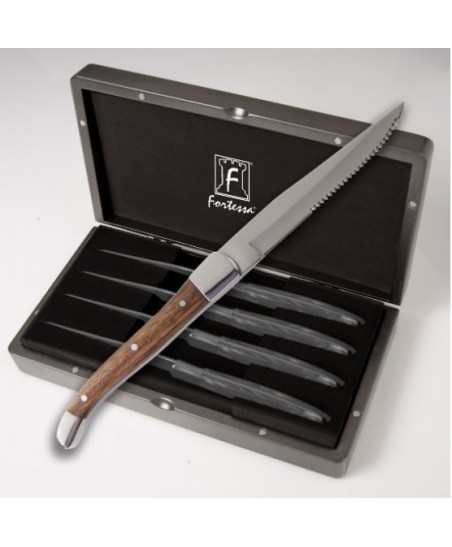 Barrel Wooden Serrated Steak Knives with Gift Box