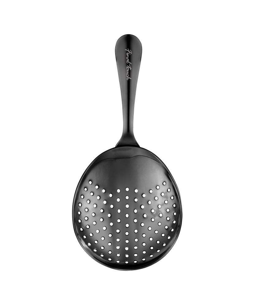 Stainless Steel Julep Strainer with Black Chrome Finish