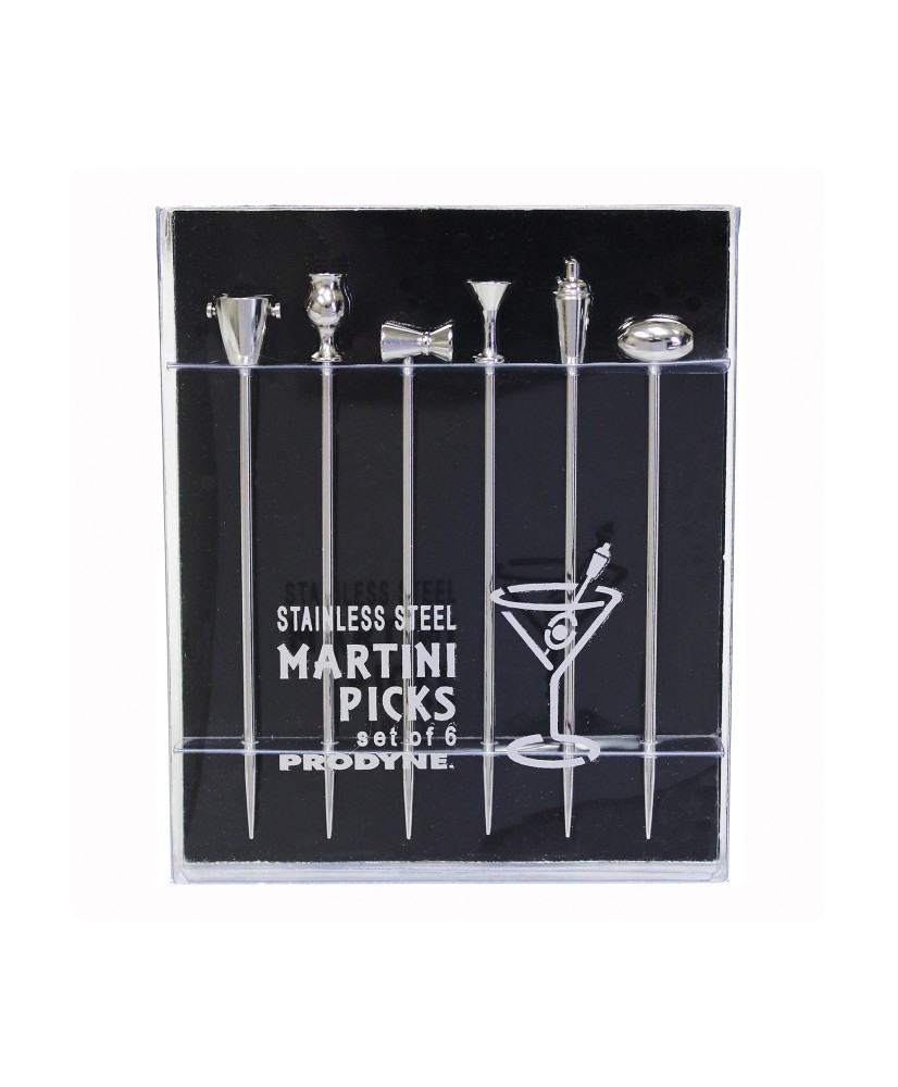 Set of 6 Stainless Steel Martini Picks