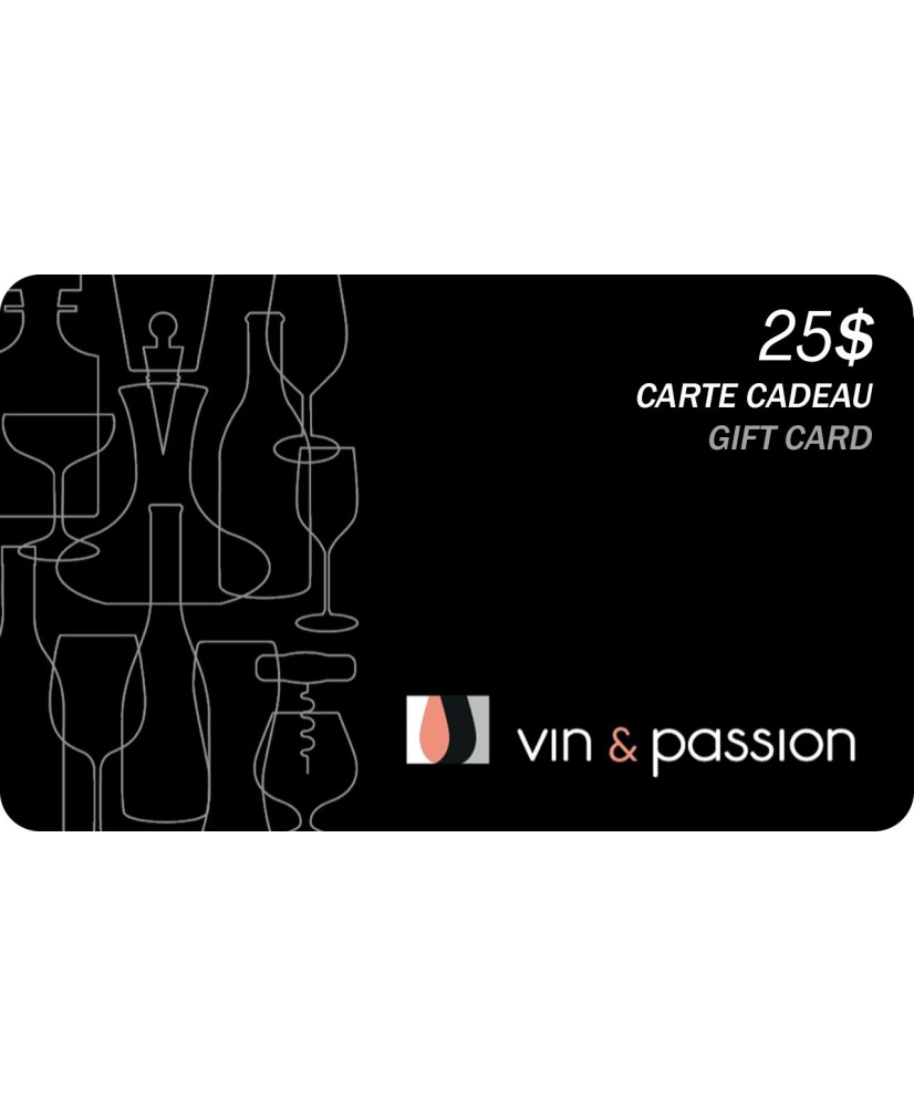 25$ Gift card Vin et Passion