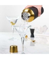 Cocktail Shaker Set 3 pcs Black and Gold