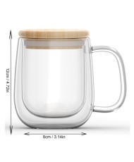 Tasse Double Paroi avec Couvercle en Bambou 350ml