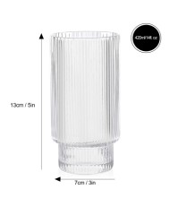 Ribbed Highball Glass 420ml, Set of 4