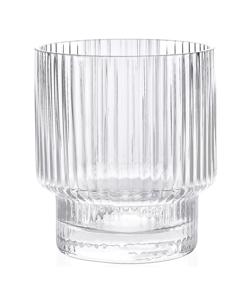 Ribbed Old Fashion Glass 340ml, Set of 4