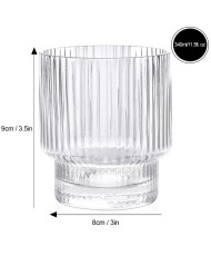 Ribbed Old Fashion Glass 340ml, Set of 4