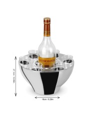 Ensemble Vodka Inox 7pc - Bol et 6 Verres à Liqueur