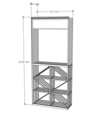 Elite Kit Rack |  Tasting Display Kit Rack (Slat Bin Rack) 96 Bottles