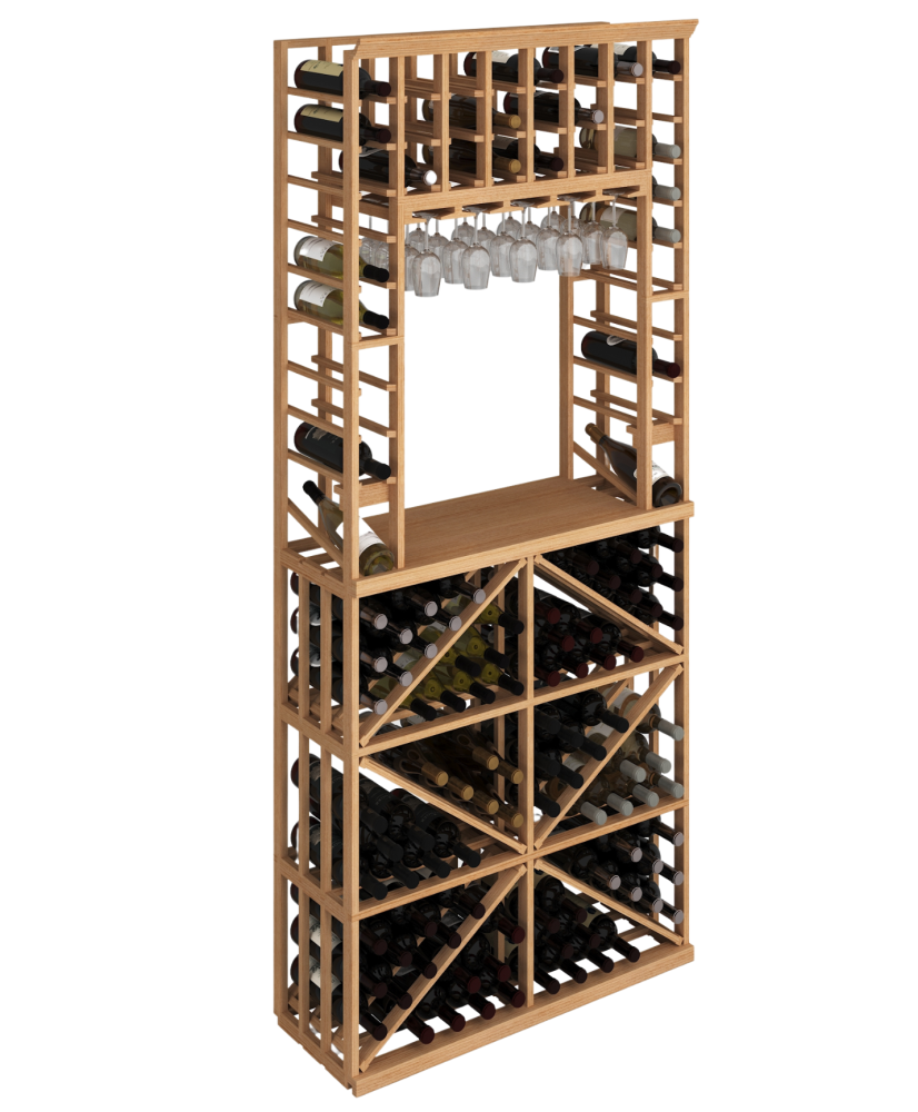 Elite Kit Rack |  Mahogany 8-Column Diamond Tasting Stand