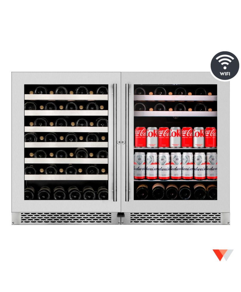 WineCell'R Cellar - Titanium Collection |  70 Bottles + 92 cans - 2 zones