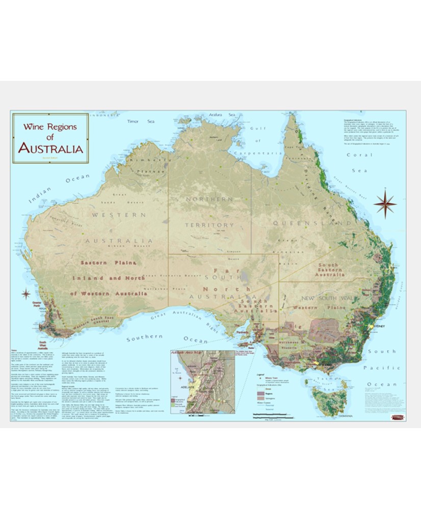Mappe Vinicole Région de l'Australie