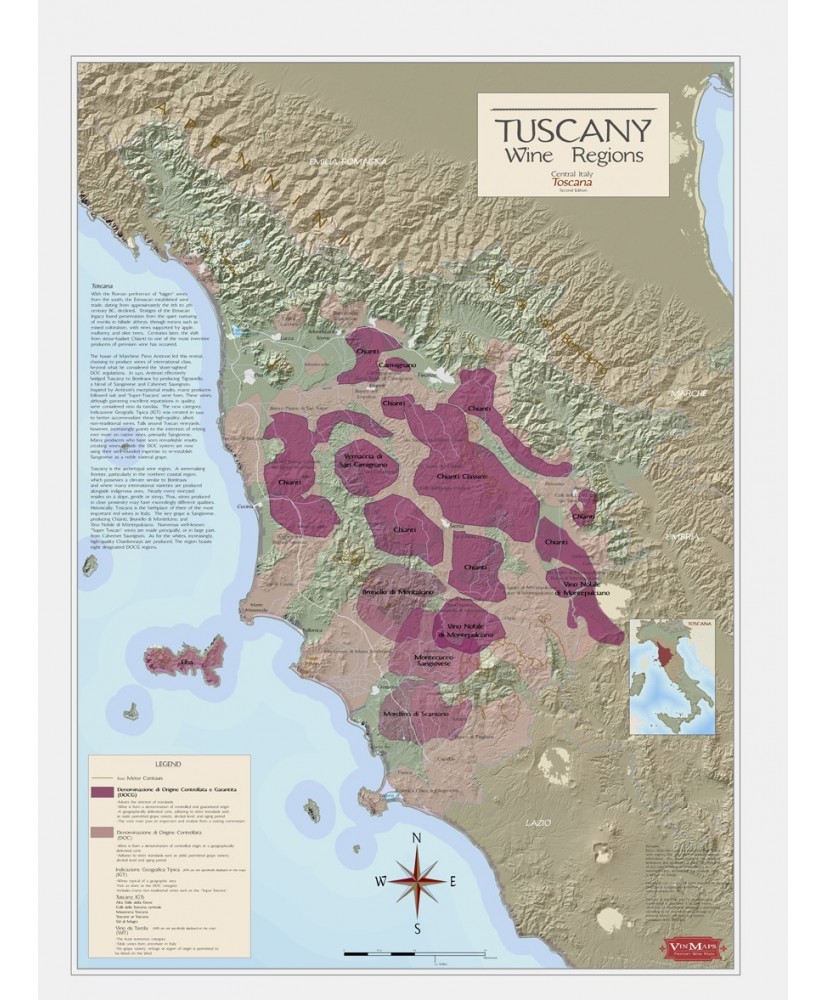 Vineyard Map Region of Tuscany