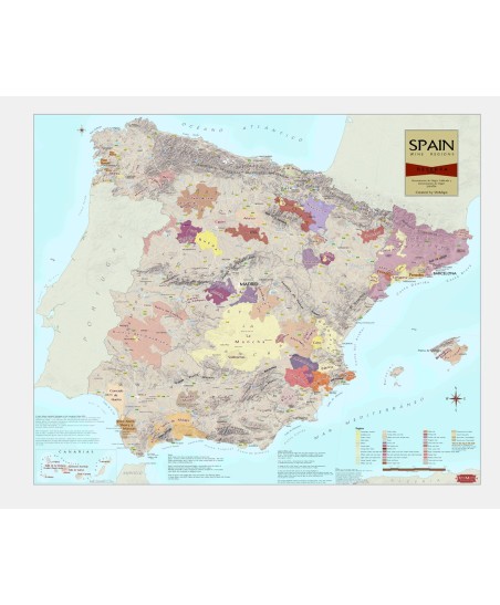 Mappe Vinicole Région de l'Espagne