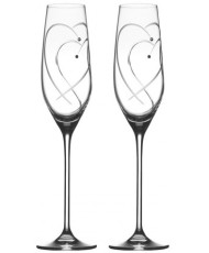 2 Coeurs Entrelacés - Flûtes à Champagne