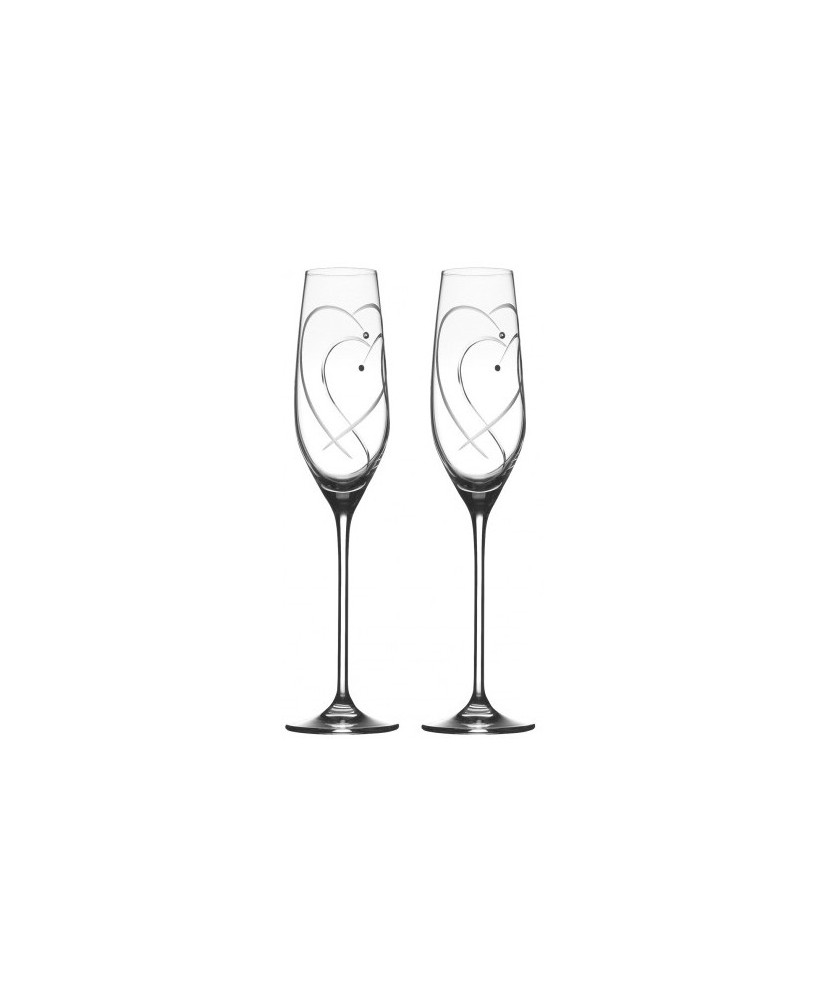Two Hearts Entwined - 2 Champagne Flute