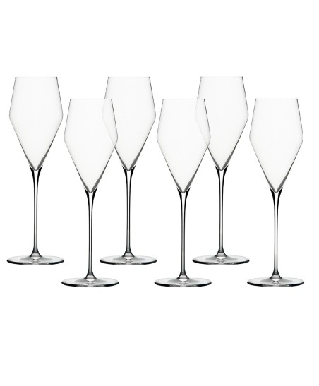 Set of 6 Zalto Crystal Champagne Glasses