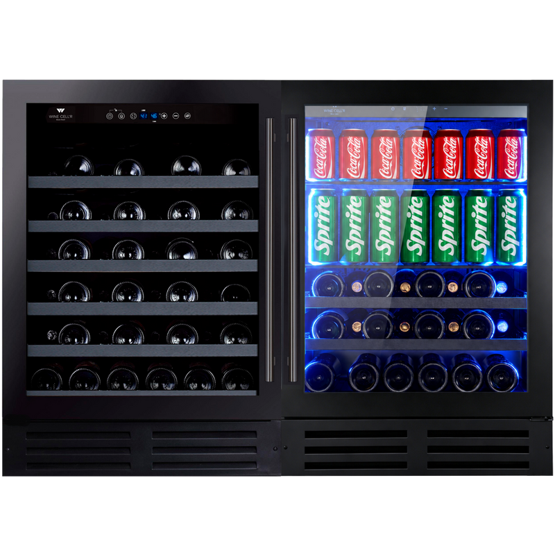 Wine Cell’R Wine Cellar & Beverage Center – Black Pearl Collection | 2 Zones – 68 Bottles + 84 Cans