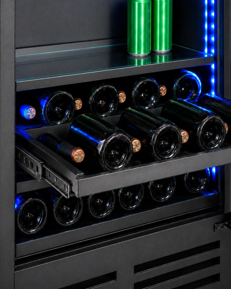 Wine Cell'R Beverage Center - Black Pearl Collection | 1 Zone - 22 Bottles - 84 Cans