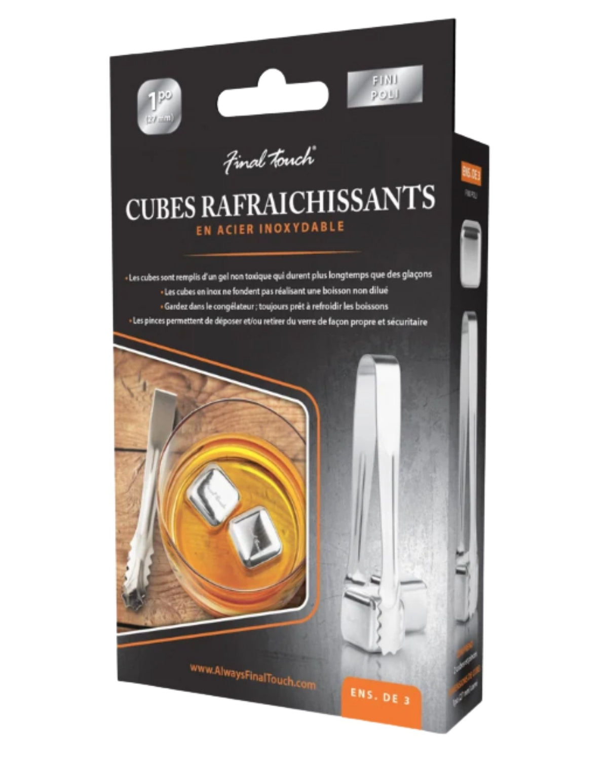 Set of 2 Stainless Steel Ice Cubes