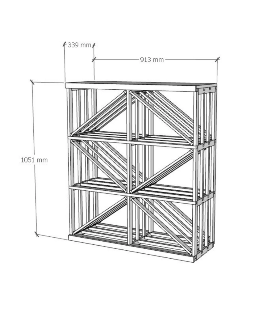 Elite Kit Rack - Casier Demi-Hauteur Diamant 96 Bouteilles - Vue 3