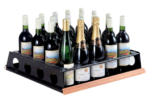 Sliding shelf for wine-by-the-glass service