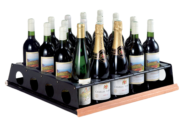Sliding shelf for wine-by-the-glass service