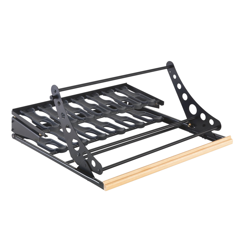 Articulated presentation shelf for ACMS