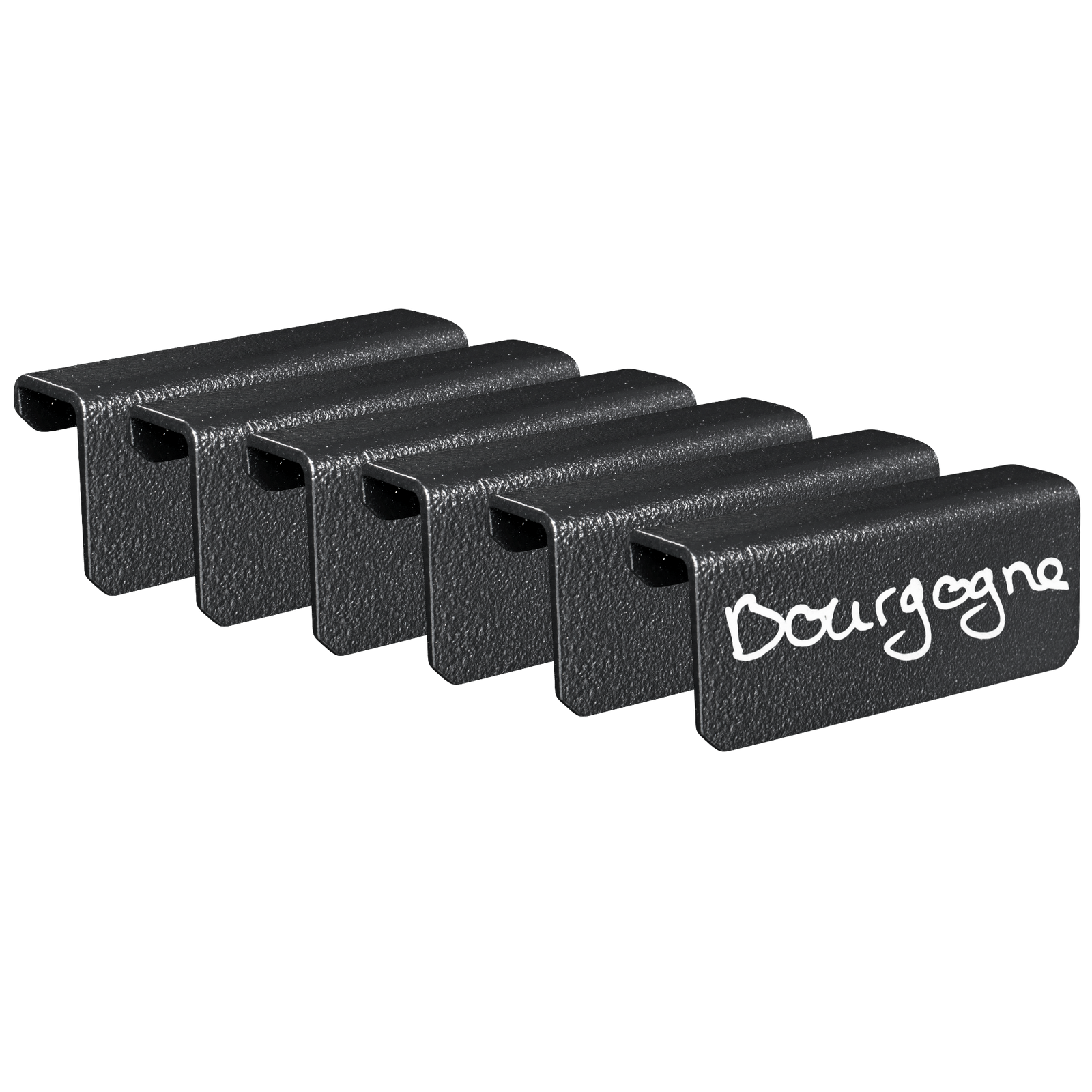 Lot de 6 cavaliers d'identification en acier noir