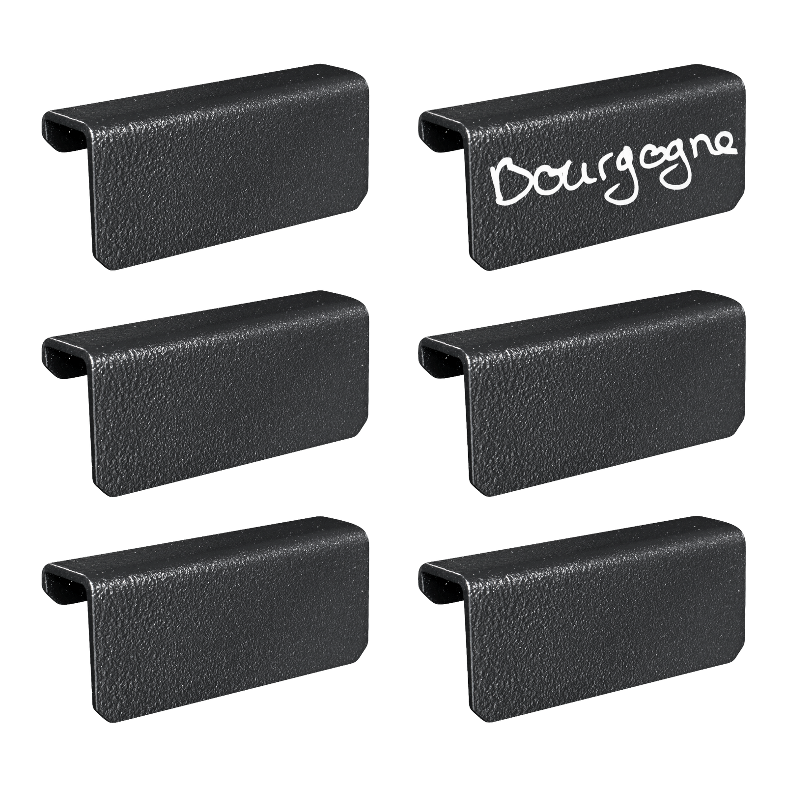 Lot de 6 cavaliers d'identification en acier noir