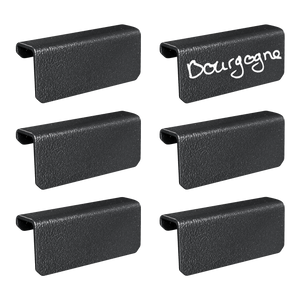 Set of 6 black steel identification tags