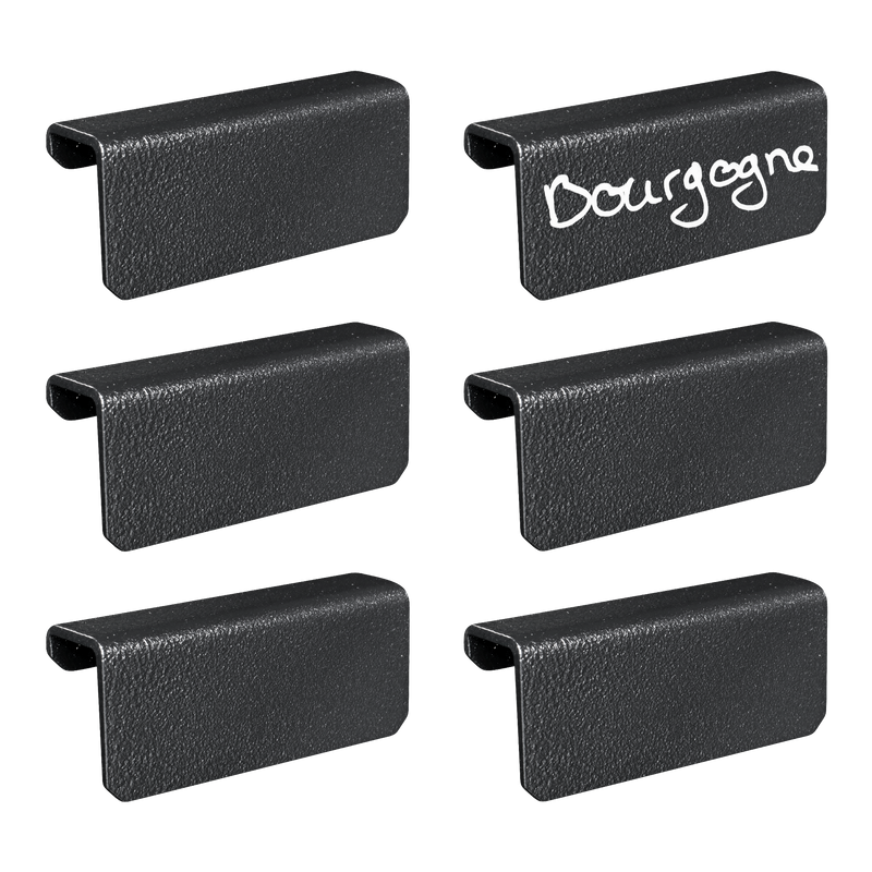 Lot de 6 cavaliers d'identification en acier noir