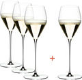 Ens. de 4 verres à Champagne Riedel | Série Veloce