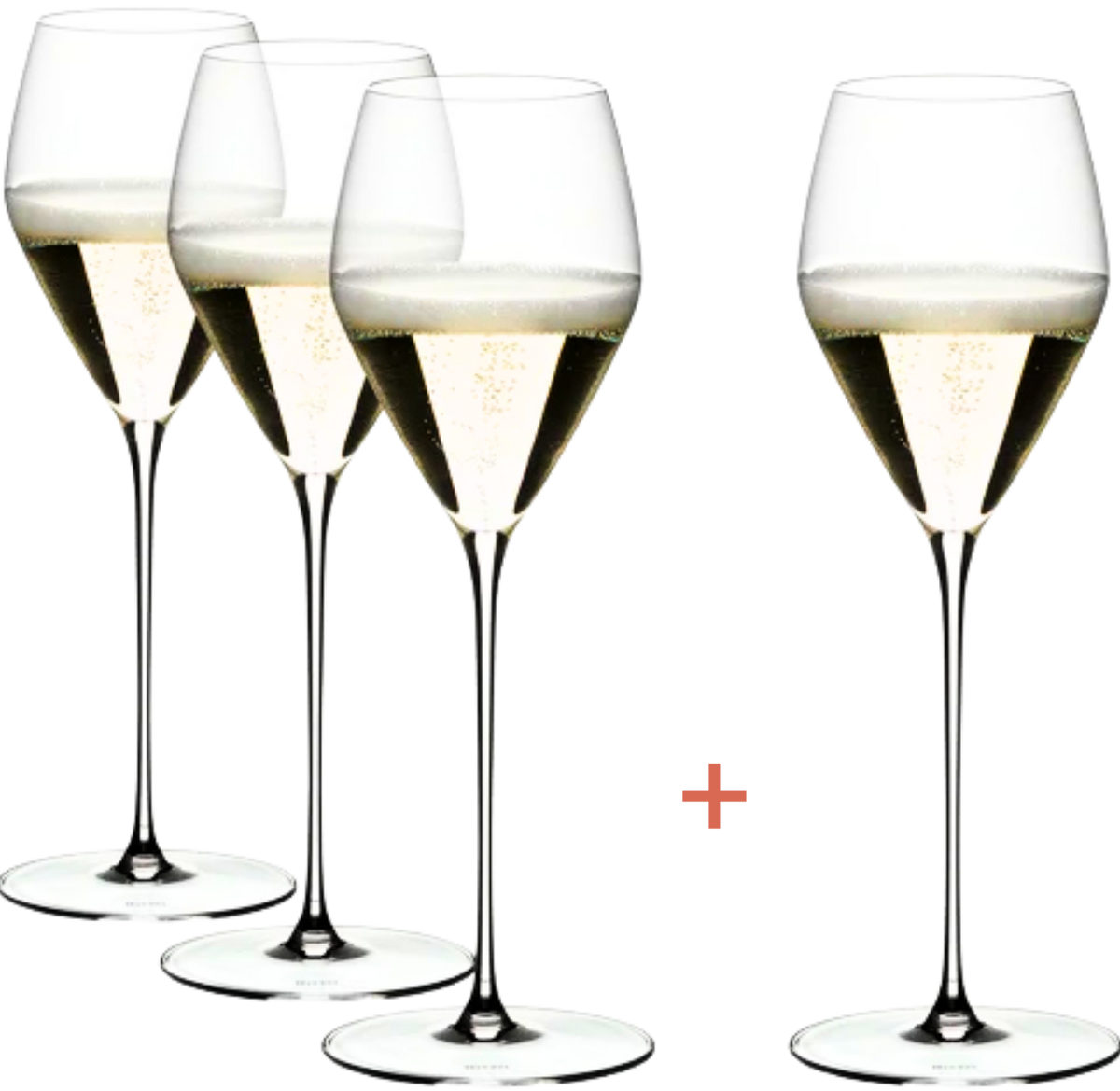 Ens. de 4 verres à Champagne Riedel | Série Veloce
