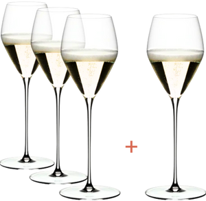 Ens. de 4 verres à Champagne Riedel | Série Veloce