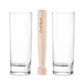 Mojito Glass & Muddler Set - Glass & Wood / Giftbox