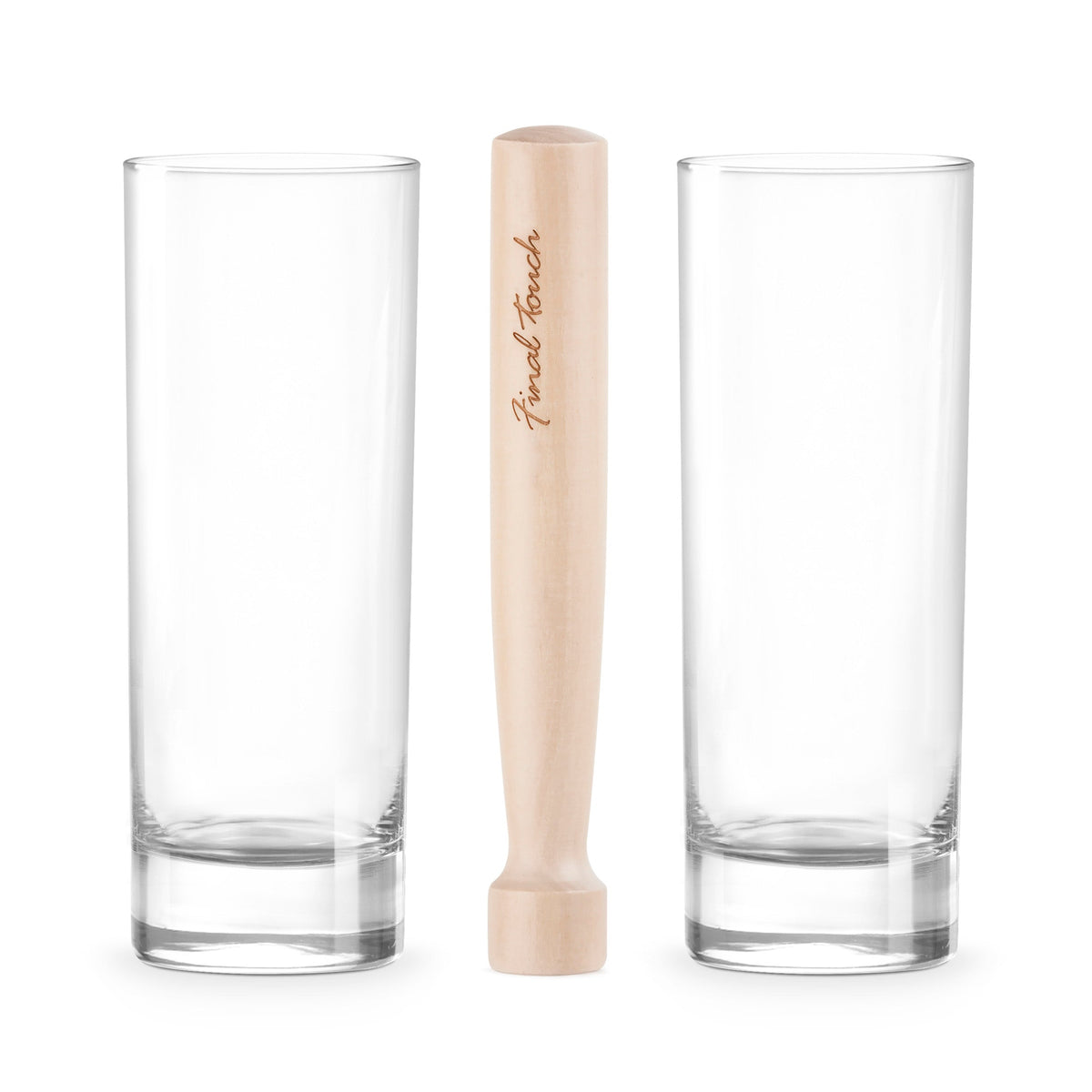 Mojito Glass & Muddler Set - Glass & Wood / Giftbox