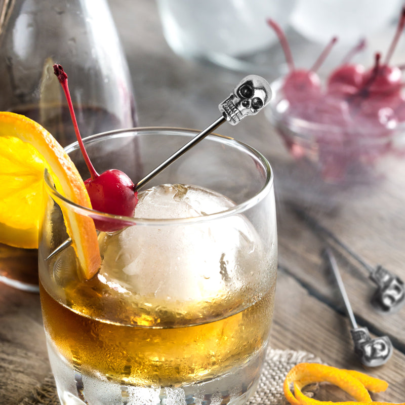 Brain Freeze Skull Cocktail Picks - Stainless Steel / stainless steel / hanging box