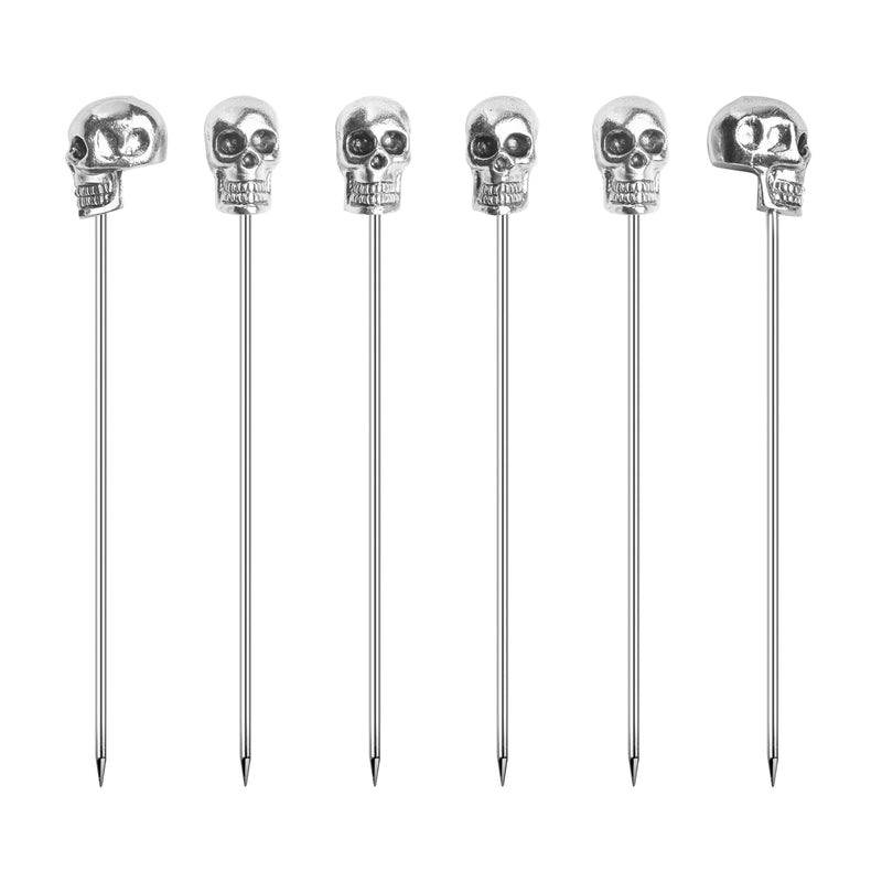Brain Freeze Skull Cocktail Picks - Stainless Steel / stainless steel / hanging box