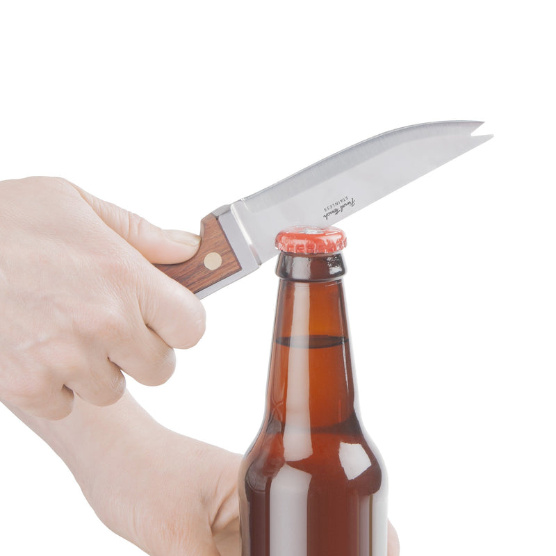 Bar Knife & Zester Set - Stainless Steel, Wood and Brass / Giftbox