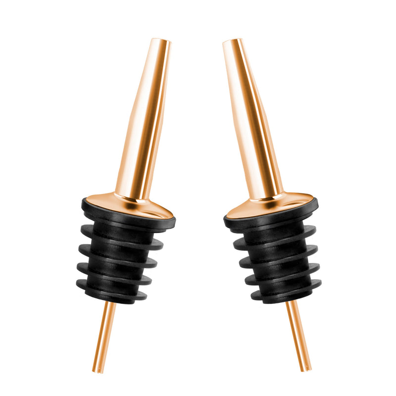 Liquor Bottle Pourers - Copper Plated / Stainless Steel & Silicone / Giftbox