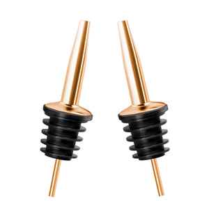 Liquor Bottle Pourers - Brass Plated / Stainless Steel & Silicone / Giftbox