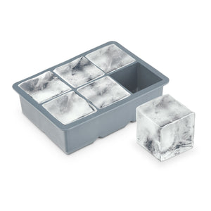 2" Extra-Large 6 Cube Ice Mould Tray - Silicone (BPA-free) / Carded
