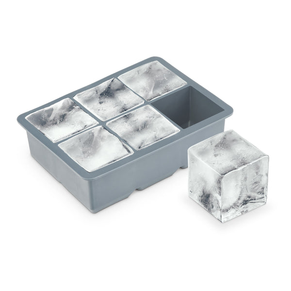 2" Extra-Large 6 Cube Ice Mould Tray - Silicone (BPA-free) / Carded