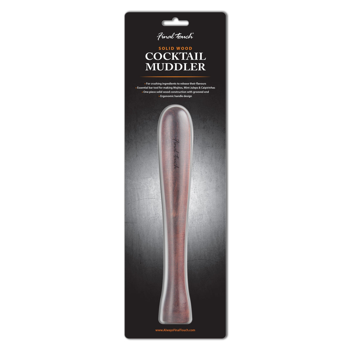 Solid Wood Cocktail Muddler - Wood / Carded