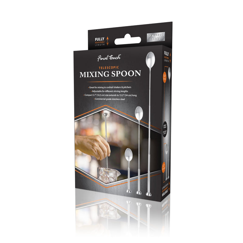 Telescopic Bar Spoon - Stainless Steel / Carded