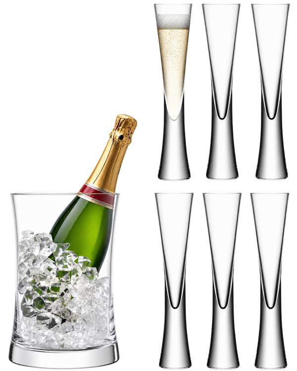 Set of 1 Bucket & 6 Champagne Flutes | Moya