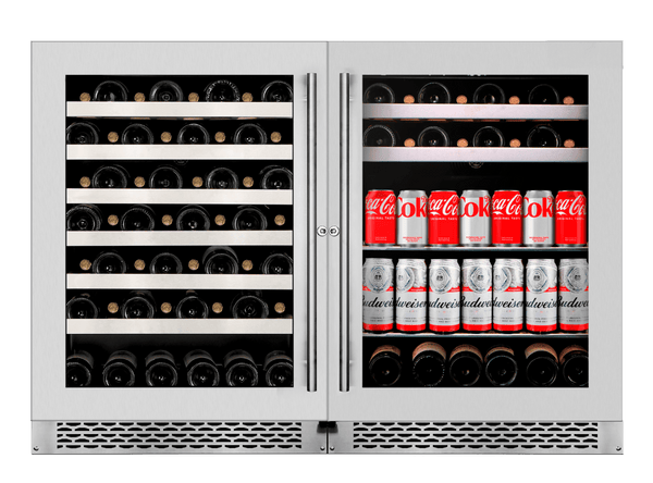 Centre de Breuvage Wine Cell'R - Collection Titanium | 2 Zones - 70 Bouteilles + 92 canettes