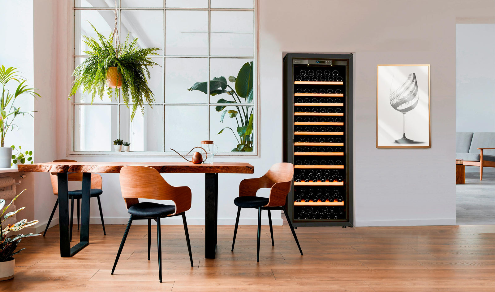 EuroCave Première VPRE2LPV83 – Cellier à vin encastrable, 182 bouteilles, porte vitrée