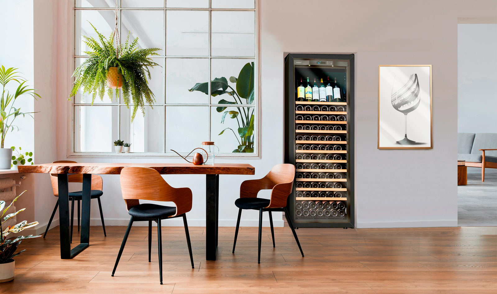 EuroCave Première VPRE2LPV11 – Cellier à vin encastrable, 166 bouteilles, porte vitrée