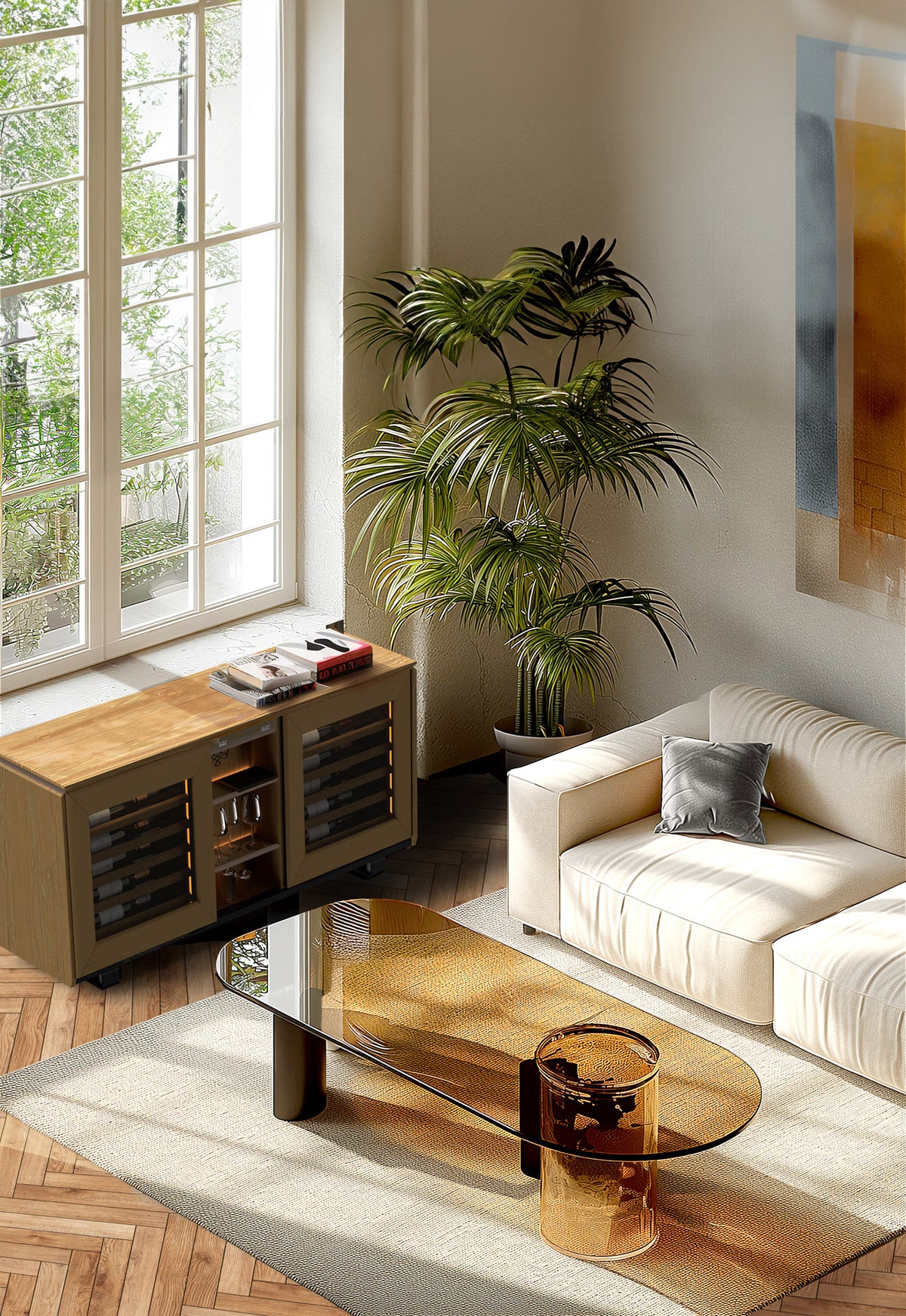 EuroCave Harmonie DHALLCPV - light oak body, light oak niche, glass door